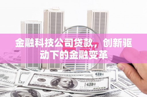 甘井子金融科技公司贷款，创新驱动下的金融变革