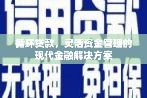甘井子循环贷款，灵活资金管理的现代金融解决方案