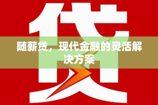 甘井子随薪贷，现代金融的灵活解决方案