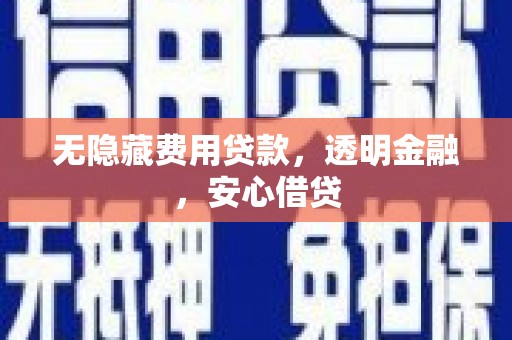 甘井子无隐藏费用贷款，透明金融，安心借贷
