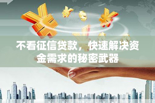 甘井子不看征信贷款，快速解决资金需求的秘密武器