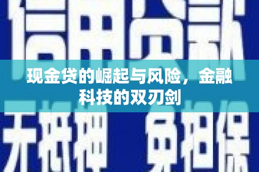 甘井子现金贷的崛起与风险，金融科技的双刃剑