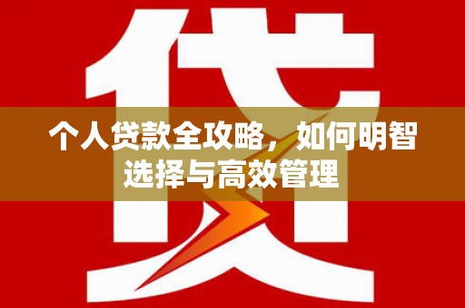 甘井子个人贷款全攻略，如何明智选择与高效管理